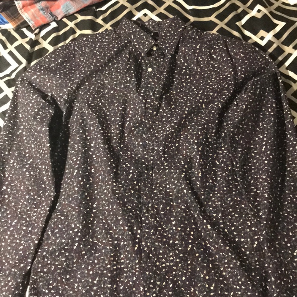 Button Down Dress Shirt with Print